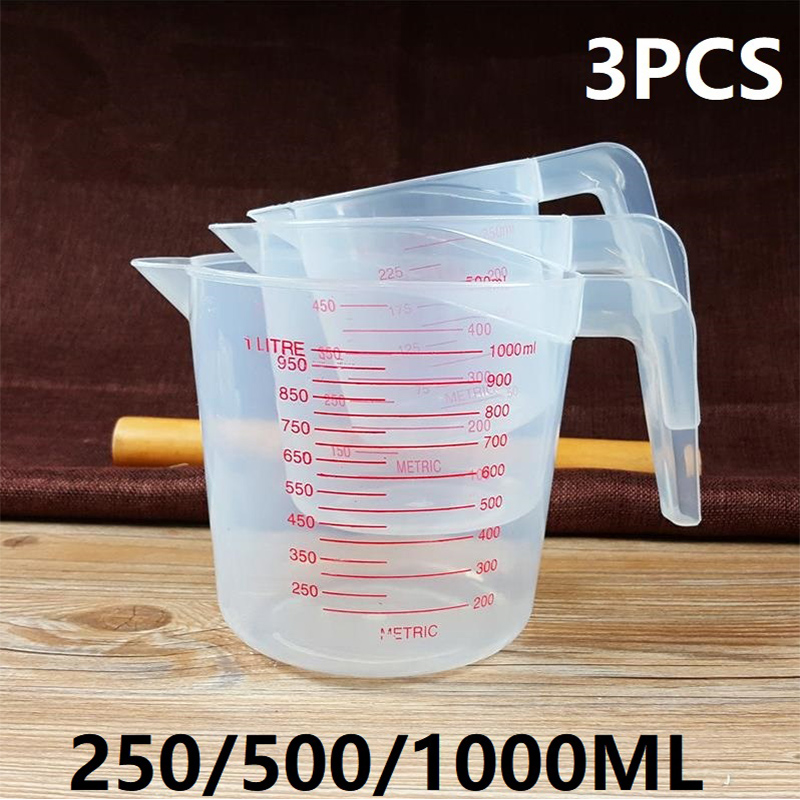 Kitchen Gadgets Under 500 - 3PCS 250/500/1000ML Measuring Easuring Cup Plastic