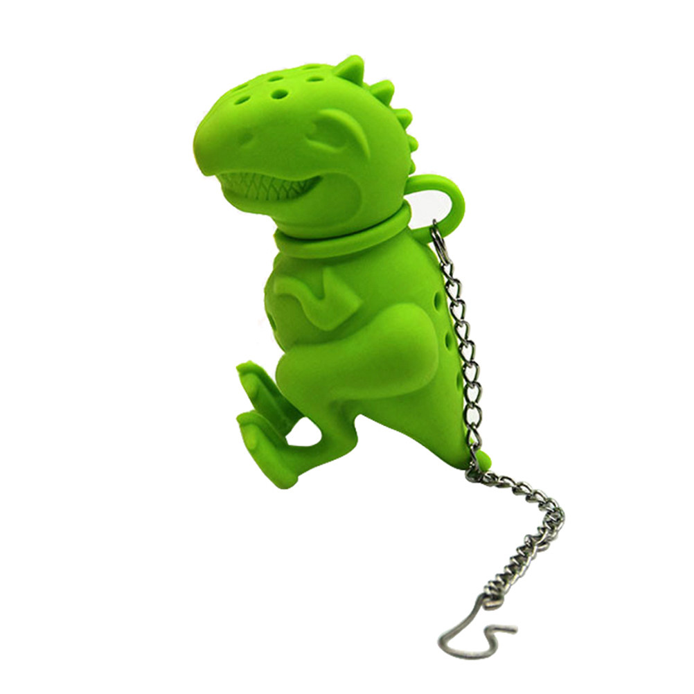 Kitchen Gadgets Green - Green Silicone Dinosaur Tea Strainer Loose