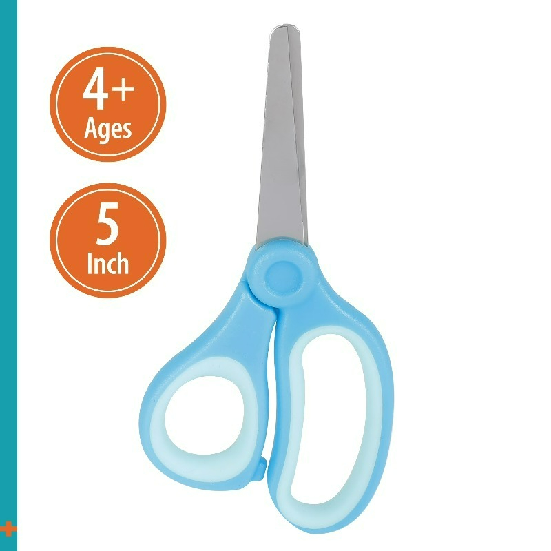 Herb Scissors 5 Blade - 5-inch Blunt-Tip Kids Scissors, Age 4-7,