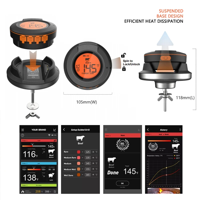 Bluetooth Thermometer Digital  - Kitchen Gadgets Under 500 review and price