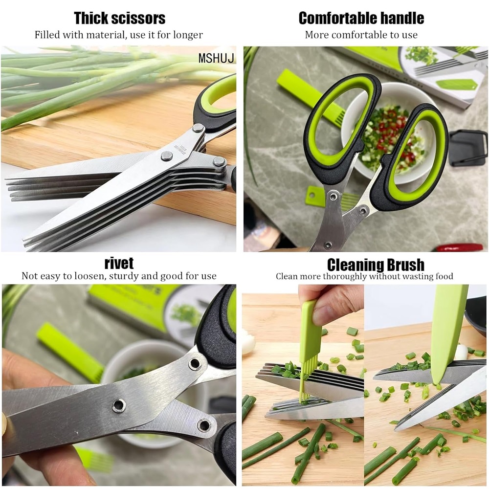 Multilayer Scissors Kitchen Sc - Herb Scissors 5 Blade review and price