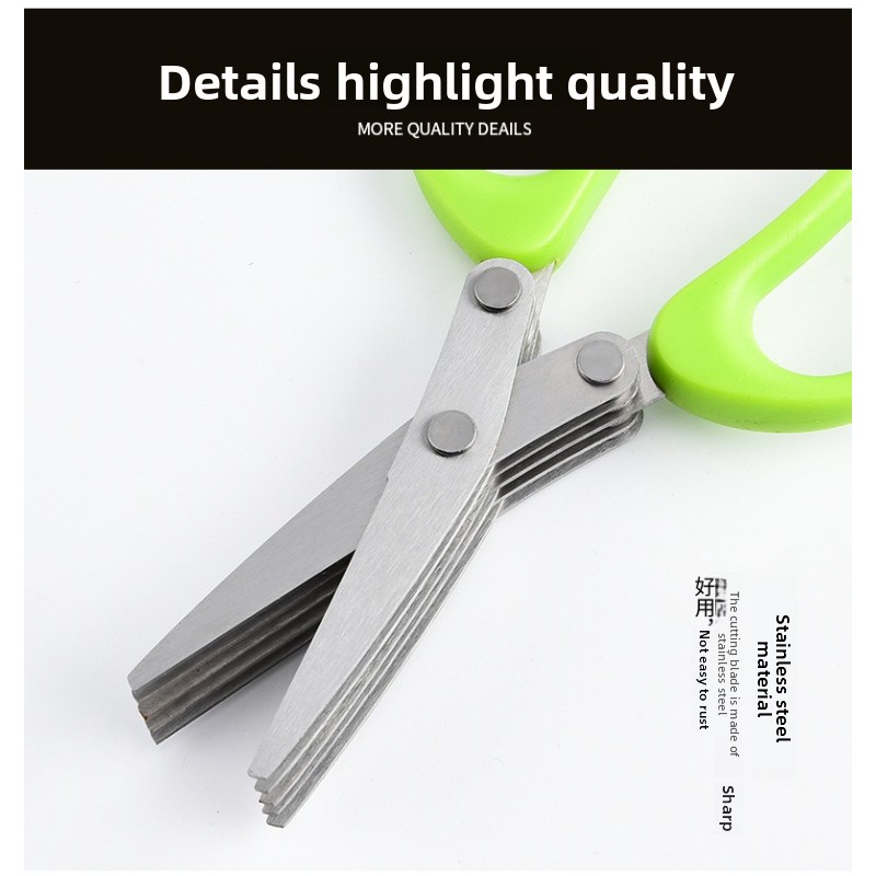 Stainless Steel Multi Layer 3  - Herb Scissors 5 Blade review and price