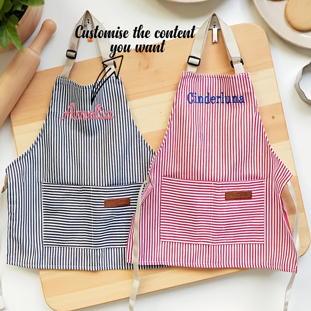 Embroidered Name Striped Apron - Kitchen Gadgets Name review and price
