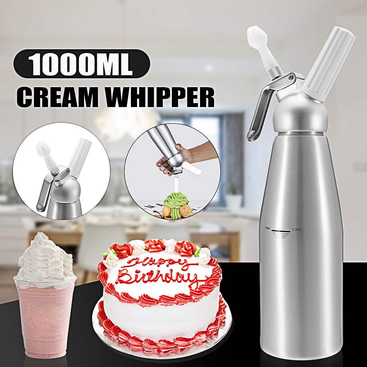 500/1000ml Cream Foam Gun Cake - Kitchen Gadgets Under 500 review and price